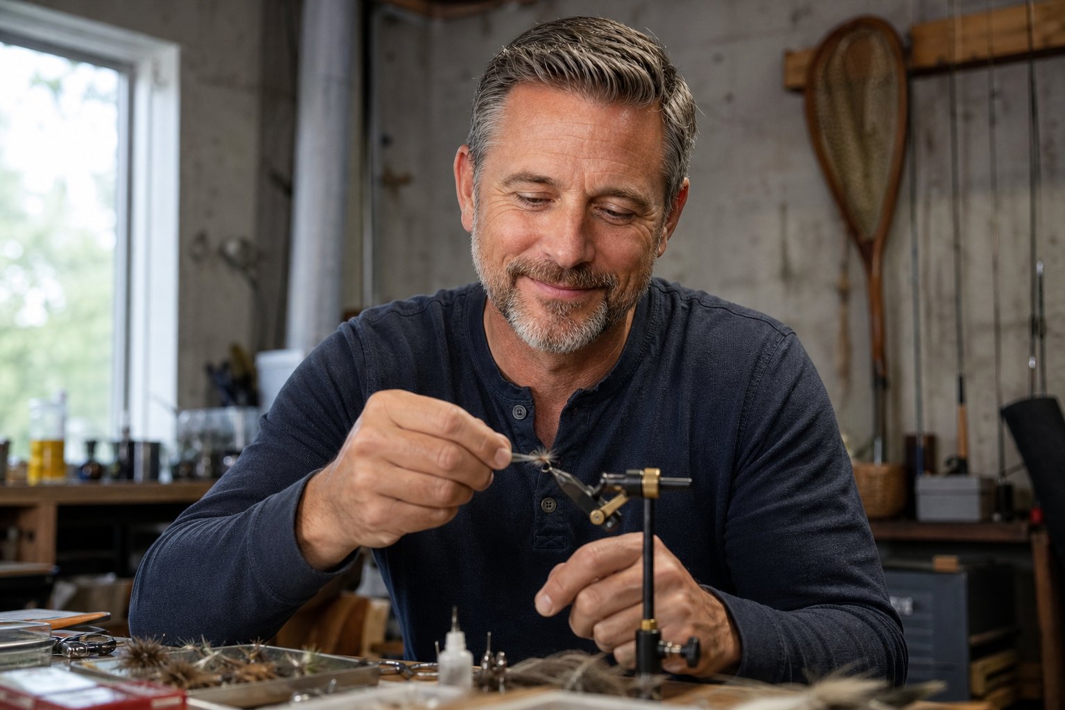 James Whitfield — The bench. Meridian Caddis, size 14. Forty in a night.